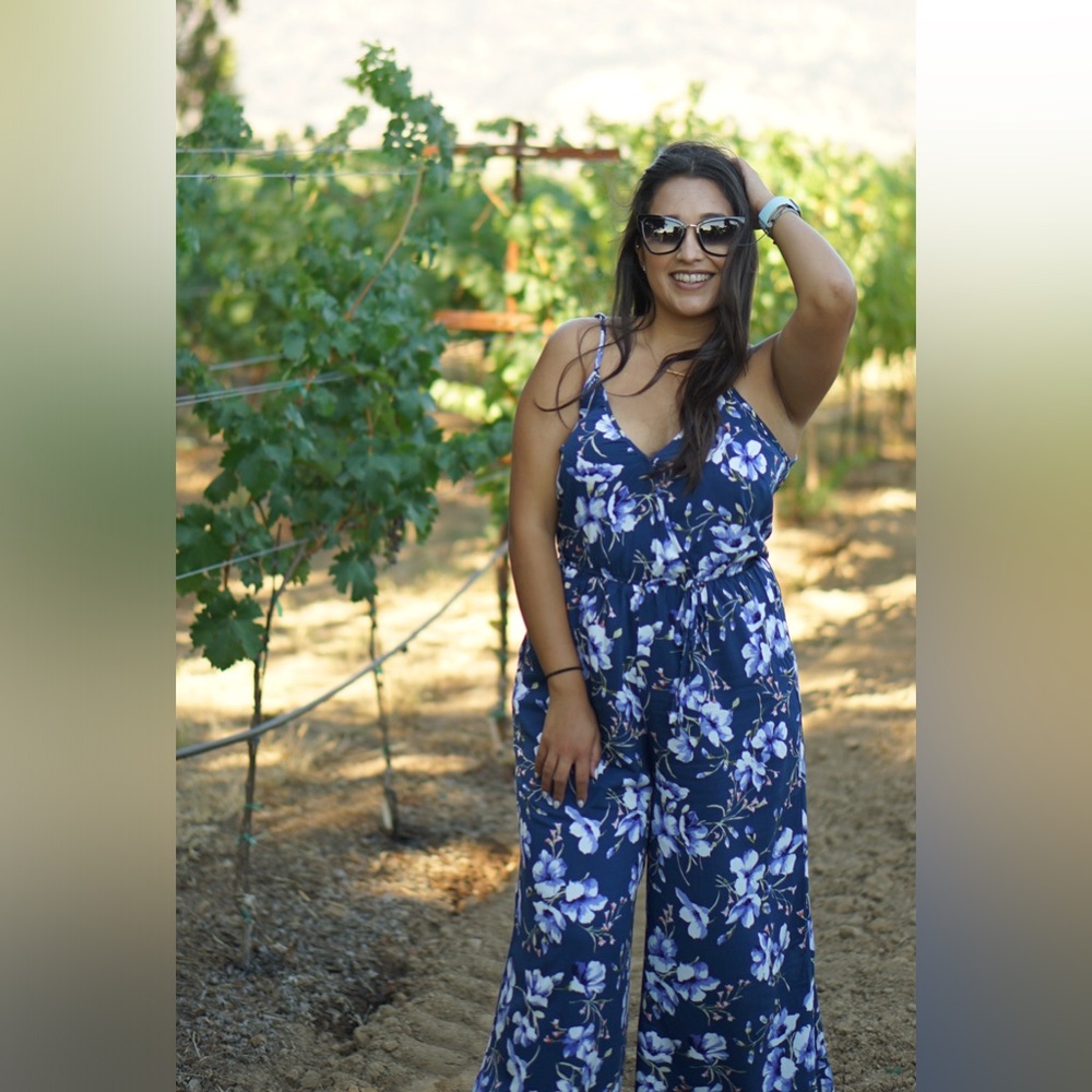 Blue Floral Jumpsuit